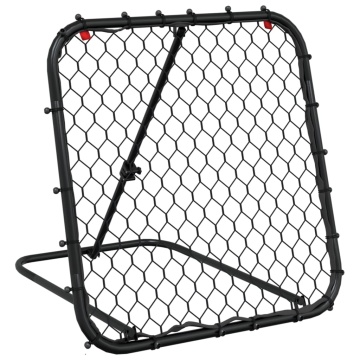 Plasă de ricoșeu fotbal, reglabilă, negru, 84x73x60-80 cm, oțel - Img 2