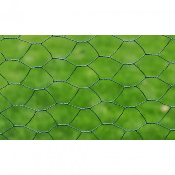 Plasă de sârmă găini, verde, 25 x 0,5 m, oțel galvanizat cu PVC - Img 3
