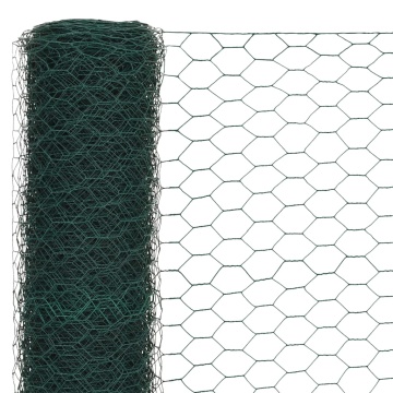 Plasă de sârmă găini, verde, 25 x 1,2 m, oțel cu înveliș PVC - Img 3