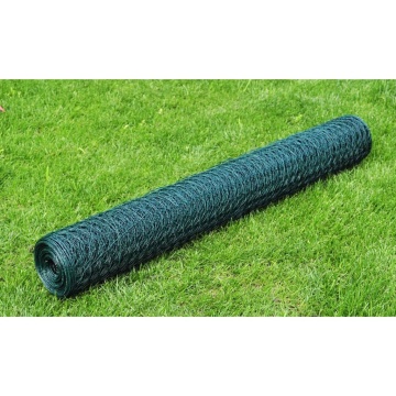 Plasă de sârmă găini, verde, 25x1 m, cu acoperire PVC - Img 1