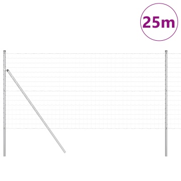 Plasa Euro cu 13 stâlpi 1x25 m Oțel galvanizat - Img 3