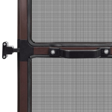 Plasă insecte cu balamale pentru uși, maro, 100 x 215 cm - Img 5