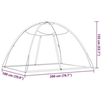 Plasa țânțari Mongolia cu uși, 220 ochiuri alb 200x180x135 cm - Img 5
