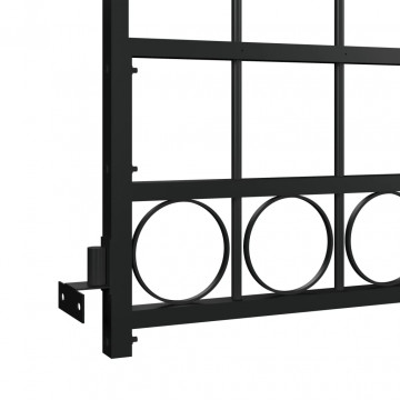 Poartă de gard cu arcadă, negru, 89 x 200 cm, oțel - Img 3