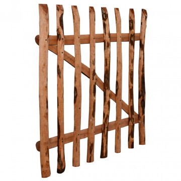 Poarta de gard simplă, lemn de alun tratat, 100 x 100 cm - Img 3