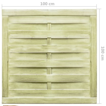 Poartă de grădină, 100x100 cm, lemn de pin tratat verde - Img 4