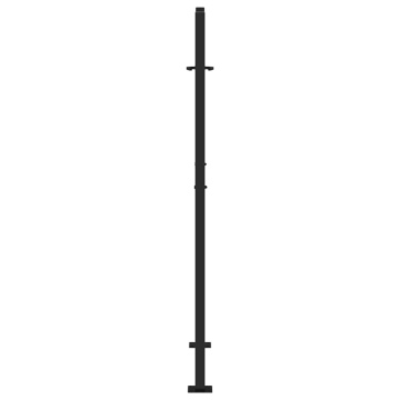 Poartă de grădină neagră 105x155 cm Design cu urme de oțel - Img 8