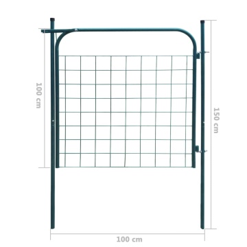 Poartă pentru gard de gradină 100 x 100 cm verde - Img 5