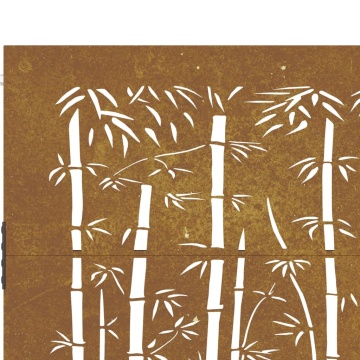 Poartă pentru grădină, 105x80 cm, oțel corten, model bambus - Img 7