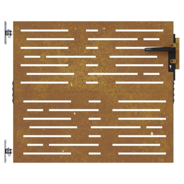 Poartă pentru grădină, 85x100 cm, oțel corten, dreptunghiuri - Img 4