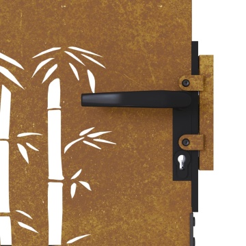 Poartă pentru grădină, 85x75 cm, oțel corten, model bambus - Img 6
