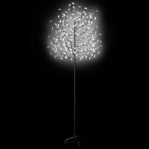 Pom Crăciun, 220 LED-uri alb rece, flori de cireș, 220 cm - Img 4
