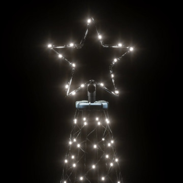 Pom de Crăciun cu stâlp de metal, 1400 LED-uri, alb rece, 5 m - Img 5