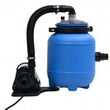 Pompă de filtrare pentru piscină, negru și albastru, 4 m³/h - Img 3