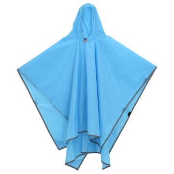 Poncho de ploaie cu glugă, design 2 în 1, albastru, 223x145 cm - Img 3