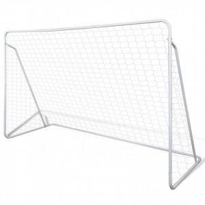 Porți de fotbal cu plasă, 2 buc, 240 x 90 x 150 cm, oțel - Img 2