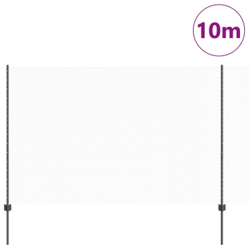 Posturi de Împrejmuire 10 buc U-Channel Gri 160 cm Oțel, Împrejmuire Hexagonală Gri 1,6x10 m Oțel - Img 3