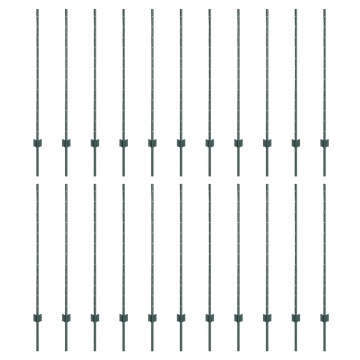 Posturi gard 22 pcs U-Channel verde 160 cm oțel - Img 2
