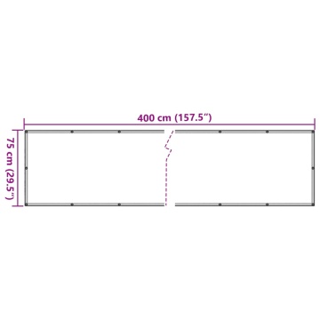 Prelată balcon, material textil oxford, 75 x 400 cm, antracit - Img 7