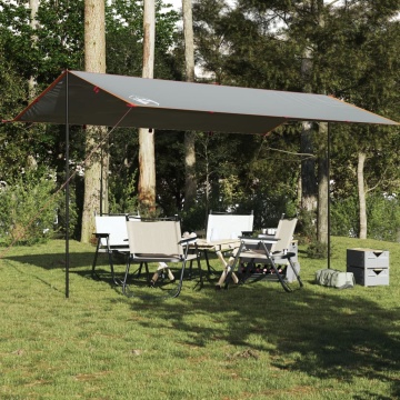Prelată de camping, gri și portocaliu, 500x294 cm, impermeabilă - Img 3