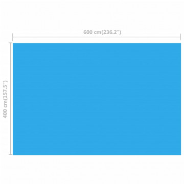 Prelată de piscină, albastru, dreptunghiular, 600 x 400 cm, PE - Img 4