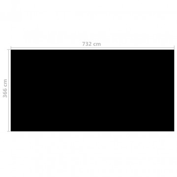 Prelată piscină, negru, 732 x 366 cm, PE - Img 4