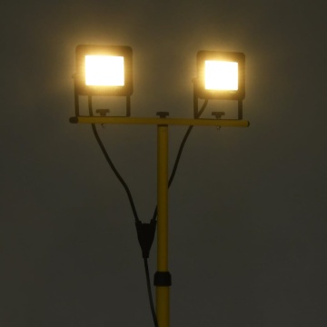 Proiector LED cu trepied, 2x30 W, alb cald - Img 2