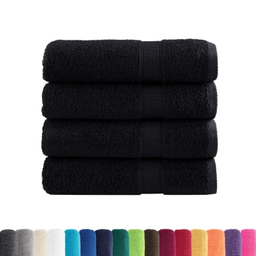 Prosoape de duș premium SOLUND 4 buc. negru 70x140 cm 600 gsm - Img 2