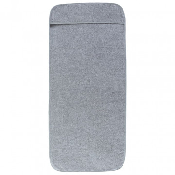 Prosoape de plajă, 2 buc., gri, 60x135 cm, textil 400 GSM - Img 4