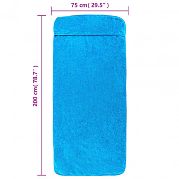 Prosoape de plajă, 2 buc., turcoaz, 75x200 cm, textil 400 GSM - Img 7