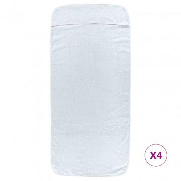 Prosoape de plajă, 4 buc., alb, 60x135 cm, textil 400 GSM - Img 3