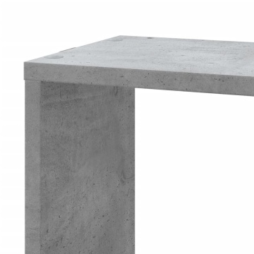Raft colțar perete gri beton 45x45x147 cm lemn prelucrat - Img 6