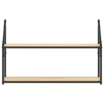 Raft cu 2 niveluri stejar sonoma 80x21x51 cm, lemn prelucrat - Img 4