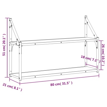 Raft cu 2 niveluri stejar sonoma 80x21x51 cm, lemn prelucrat - Img 7
