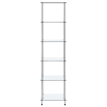 Raft cu 6 niveluri transparent, 40x40x160 cm, sticlă securizată - Img 2