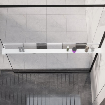 Raft de duș pentru perete cabină de duș, alb, 115 cm, aluminiu - Img 1