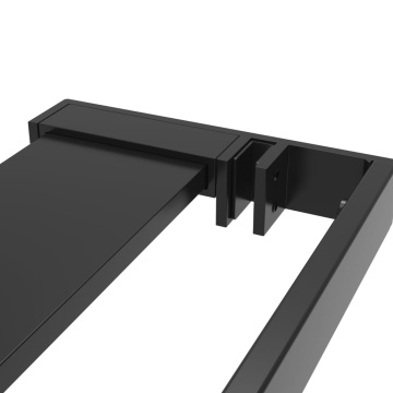 Raft de duș pentru perete cabină de duș negru, 100 cm, aluminiu - Img 7