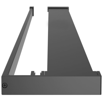 Raft de duș pentru perete cabină de duș, negru, 90 cm, aluminiu - Img 4
