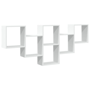 Raft de perete, alb, 159x18x66 cm, lemn prelucrat - Img 2