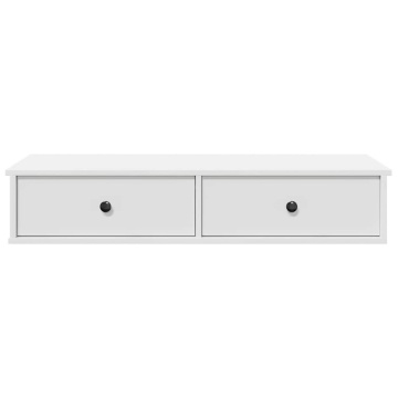 Raft de perete cu sertare, alb, 100x37,5x19 cm, lemn prelucrat - Img 4