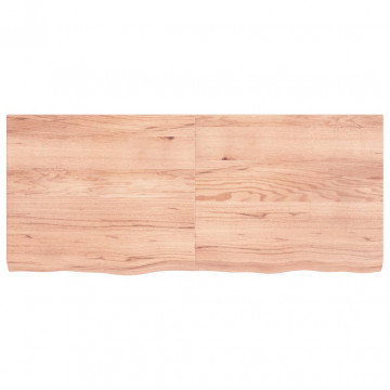 Raft de perete maro deschis 140x60x6cm lemn masiv stejar tratat - Img 1