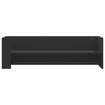 Raft de perete, negru, 100x35x30,5 cm, lemn prelucrat - Img 4