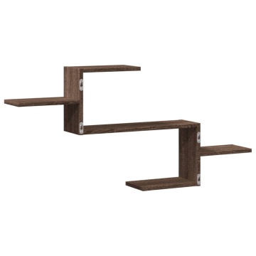 Raft de perete, stejar maro, 104x15x49 cm, lemn prelucrat - Img 5