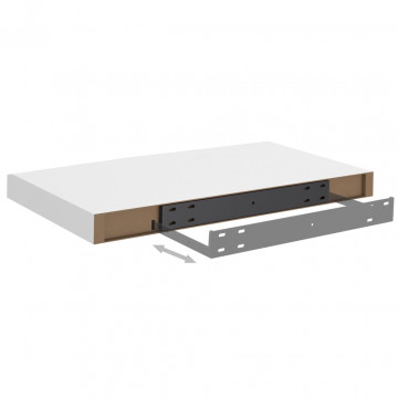 Raft de perete suspendat, alb, 50x23x3,8 cm, MDF - Img 6
