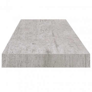 Raft de perete suspendat, gri beton, 80x23,5x3,8 cm, MDF - Img 7