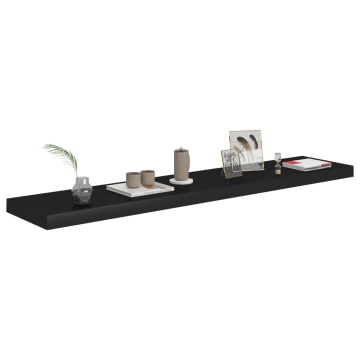 Raft de perete suspendat, negru, 120x23,5x3,8 cm, MDF - Img 3
