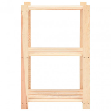 Raft depozitare 3 niveluri, 60x38x90 cm lemn masiv pin, 150 kg - Img 3
