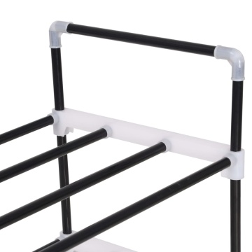 Raft încălțăminte cu 7 etajere din metal și plastic, negru - Img 4