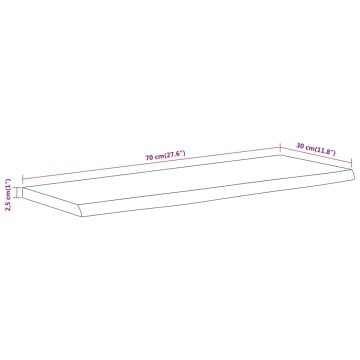 Raft perete 70x30x2,5 cm dreptunghiular lemn acacia margine vie - Img 7