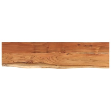 Raft perete 80x20x3,8 cm dreptunghiular lemn acacia margine vie - Img 2